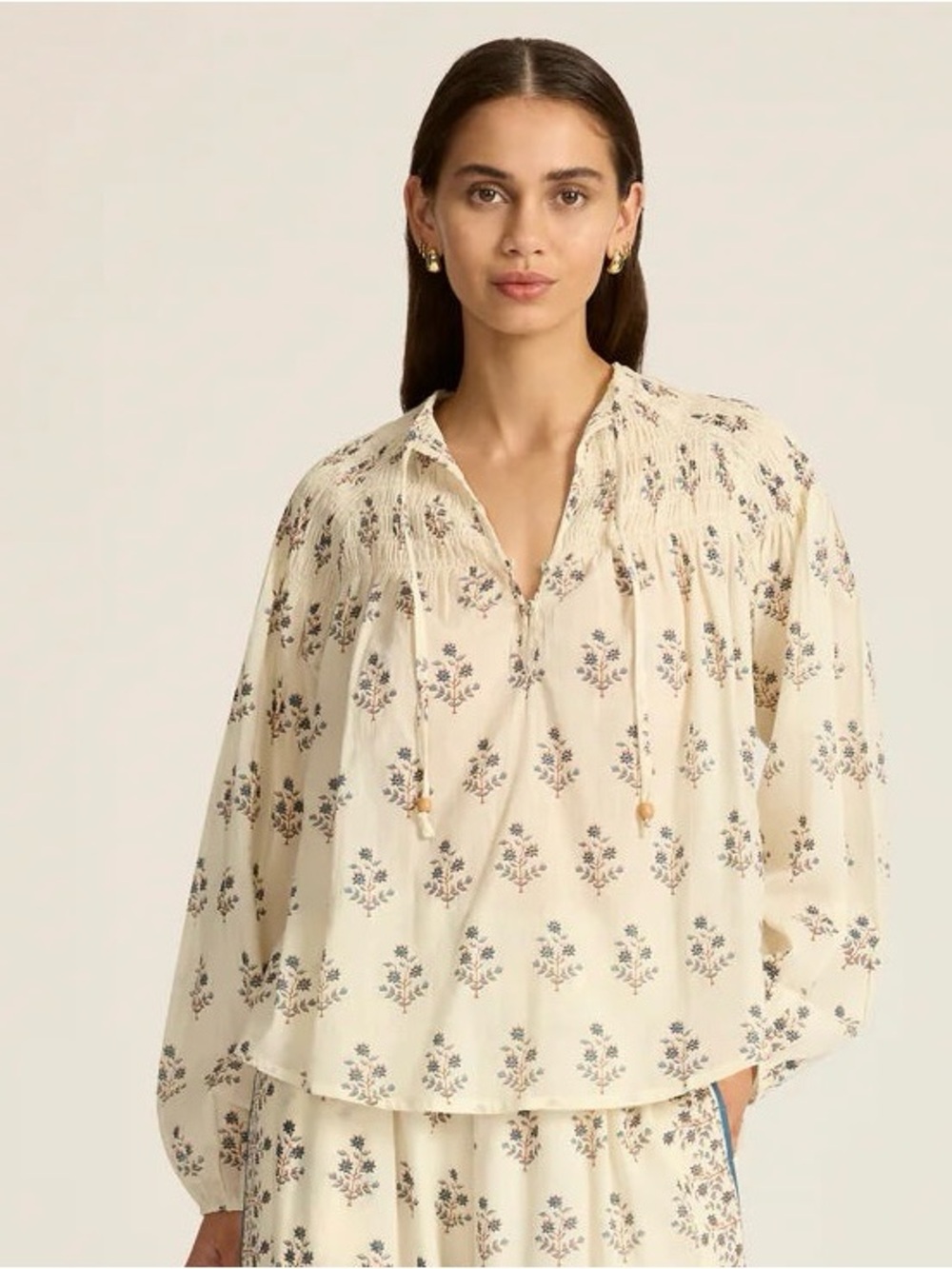 Hannah Artwear Palma Sapphire Carmen Blouse Top Tuckernuck